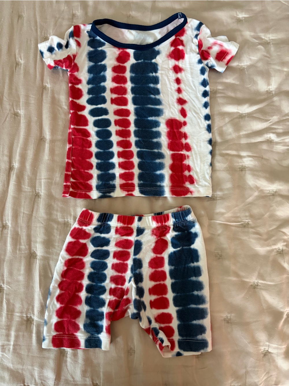 Kids Short Pajama Set - Red & Blue Riptide